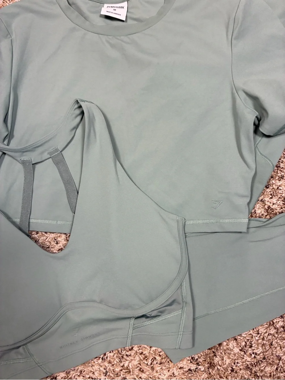 Gymshark x Whitney Simmons 3 Piece Matching Workout Set Crop Top Bra Leggings
